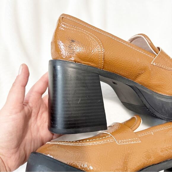 Raid brown loafer penny high block heel 90s Y2K chunky heel size 41 asos - Picture 7 of 13